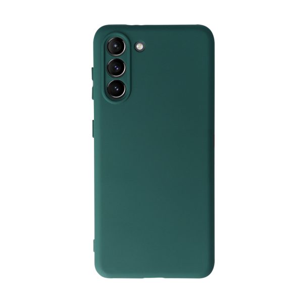 Husa Safe Flex compatibila cu Samsung Galaxy S21 Plus, Comando Fonix, Design Slim flexibil, Interior captusit cu microfibra, Anti soc, Silicon moale, Textura cu finisaj mat/fin, Antiaderent, Verde inchis