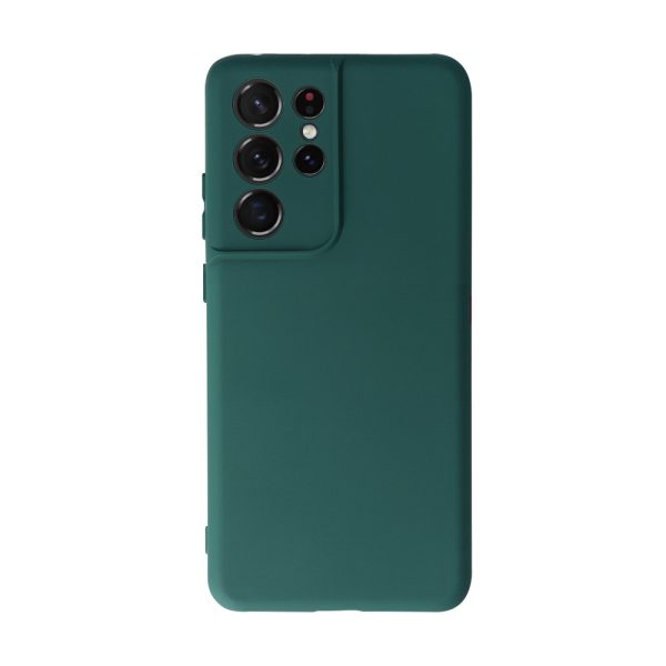 Husa Safe Flex compatibila cu Samsung Galaxy S21 Ultra, Comando Fonix, Design Slim flexibil, Interior captusit cu microfibra, Anti soc, Silicon moale, Textura cu finisaj mat/fin, Antiaderent, Verde inchis