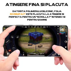 Folie InvisImpact compatibila cu Nothing Phone 1, Polimer siliconic, Adeziv premium, Montare usoara , Fara lichid, Regenerabila, Full Glue, Compatibila cu senzorul de amprenta, Full Face - 4