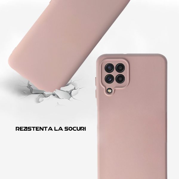 Husa Safe Flex compatibila cu Samsung Galaxy A22 4G, Comando Fonix, Design Slim flexibil, Interior captusit cu microfibra, Anti soc, Silicon moale, Textura cu finisaj mat, Antiaderent, Crem3