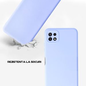 Husa Safe Flex compatibila cu Samsung Galaxy A22 5G, Comando Fonix, Design Slim flexibil, Interior captusit cu microfibra, Anti soc, Silicon moale, Textura cu finisaj mat, Antiaderent, Lila3