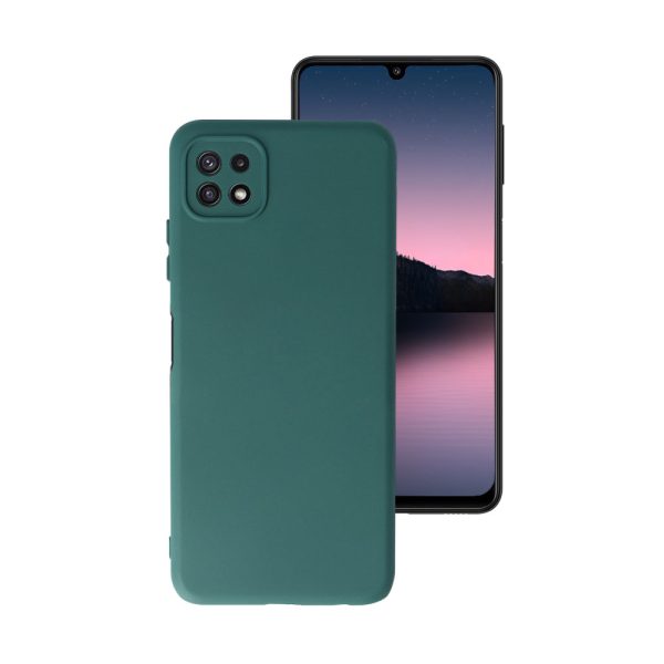 Husa Safe Flex compatibila cu Samsung Galaxy A22 5G, Comando Fonix, Design Slim flexibil, Interior captusit cu microfibra, Anti soc, Silicon moale, Textura cu finisaj mat, Antiaderent, Verde inchis2