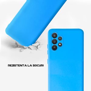 Husa Safe Flex compatibila cu Samsung Galaxy A32 4G, Comando Fonix, Design Slim flexibil, Interior captusit cu microfibra, Anti soc, Silicon moale, Textura cu finisaj mat, Antiaderent, Albastru safir3