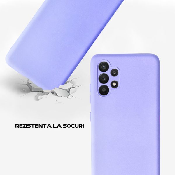 Husa Safe Flex compatibila cu Samsung Galaxy A32 4G, Comando Fonix, Design Slim flexibil, Interior captusit cu microfibra, Anti soc, Silicon moale, Textura cu finisaj mat, Antiaderent, Lila3