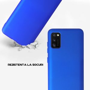 Husa Safe Flex compatibila cu Samsung Galaxy A41, Comando Fonix, Design Slim flexibil, Interior captusit cu microfibra, Anti soc, Silicon moale, Textura cu finisaj mat, Antiaderent, Albastru electric3