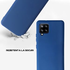 Husa Safe Flex compatibila cu Samsung Galaxy A42 5G, Comando Fonix, Design Slim flexibil, Interior captusit cu microfibra, Anti soc, Silicon moale, Textura cu finisaj mat, Antiaderent, Albastru3