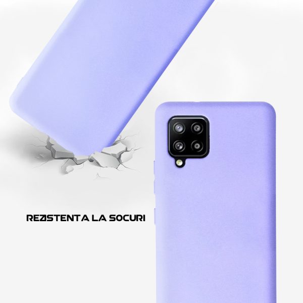 Husa Safe Flex compatibila cu Samsung Galaxy A42 5G, Comando Fonix, Design Slim flexibil, Interior captusit cu microfibra, Anti shock, Silicon moale, Textura cu finisaj mat, Antiaderent, Lila3