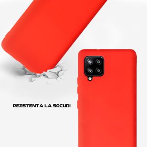 Husa Safe Flex compatibila cu Samsung Galaxy A42 5G, Comando Fonix, Design Slim flexibil, Interior captusit cu microfibra, Anti soc, Silicon moale, Textura cu finisaj mat, Antiaderent, Rosu3