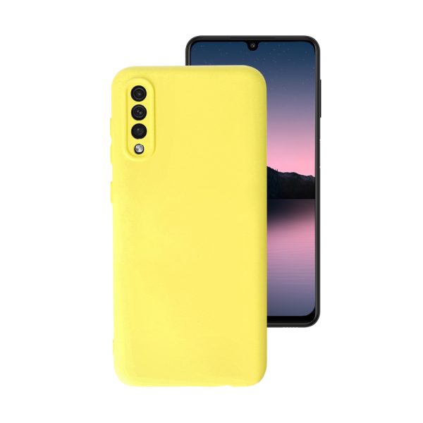 Husa Safe Flex compatibila cu Samsung Galaxy A50, Comando Fonix, Design Slim flexibil, Interior captusit cu microfibra, Anti soc, Silicon moale, Textura cu finisaj mat, Antiaderent, Galben2