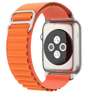 Curea textila compatibila cu Apple Watch 1 38 mm, Fonix Textile Magness, Design semi-circular, Comfortabila, Durabila, Atasare slide-in / slide-out, Inchidere magnetica, Portocaliu - 4