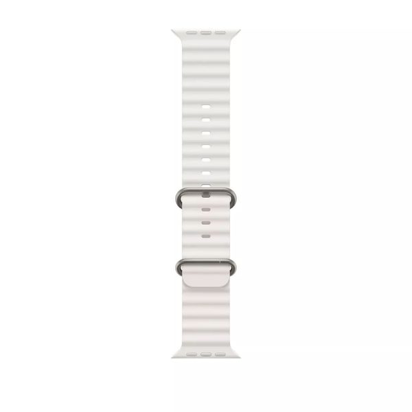 Curea de silicon compatibila cu Apple Watch 7 41 mm, Fonix Heat Dissipation, Design circular, Comfortabila, Durabila, Atasare slide-in / slide-out, Alb - 3