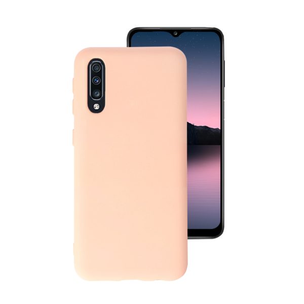 Husa Safe Flex compatibila cu Samsung Galaxy A70/ A70s, Comando Fonix, Design Slim flexibil, Interior captusit cu microfibra, Anti soc, Silicon moale, Textura cu finisaj mat, Antiaderent, Roz2