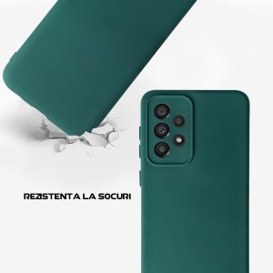 Husa Safe Flex compatibila cu Samsung Galaxy A73 5G, Comando Fonix, Design Slim flexibil, Interior captusit cu microfibra, Anti soc, Silicon moale, Textura cu finisaj mat, Antiaderent, Verde inchis3