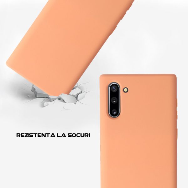 Husa Safe Flex compatibila cu Samsung Galaxy Note 10, Comando Fonix, Design Slim flexibil, Interior captusit cu microfibra, Anti soc, Silicon moale, Textura cu finisaj mat, Antiaderent, Coral3