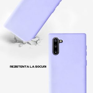 Husa Safe Flex compatibila cu Samsung Galaxy Note 10, Comando Fonix, Design Slim flexibil, Interior captusit cu microfibra, Anti soc, Silicon moale, Textura cu finisaj mat, Antiaderent, Lila3