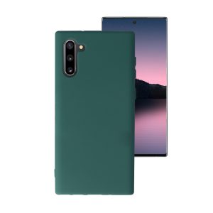 Husa Safe Flex compatibila cu Samsung Galaxy Note 10, Comando Fonix, Design Slim flexibil, Interior captusit cu microfibra, Anti soc, Silicon moale, Textura cu finisaj mat, Antiaderent, Verde inchis2