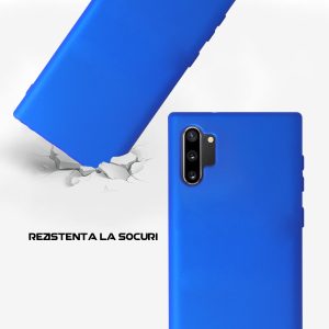 Husa Safe Flex compatibila cu Samsung Galaxy Note 10 Plus, Comando Fonix, Design Slim flexibil, Interior captusit cu microfibra, Anti soc, Silicon moale, Textura cu finisaj mat, Antiaderent, Albastru electric3