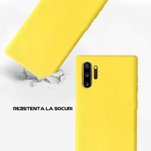 Husa Safe Flex compatibila cu Samsung Galaxy Note 10 Plus, Comando Fonix, Design Slim flexibil, Interior captusit cu microfibra, Anti soc, Silicon moale, Textura cu finisaj mat, Antiaderent, Galben3