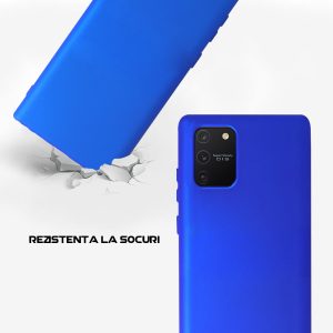 Husa Safe Flex compatibila cu Samsung Galaxy S10 Lite, Comando Fonix, Design Slim flexibil, Interior captusit cu microfibra, Anti soc, Silicon moale, Textura cu finisaj mat, Antiaderent, Albastru electric3