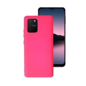 Husa Safe Flex compatibila cu Samsung Galaxy S10 Lite, Comando Fonix, Design Slim flexibil, Interior captusit cu microfibra, Anti soc, Silicon moale, Textura cu finisaj mat, Antiaderent, Roz aprins2