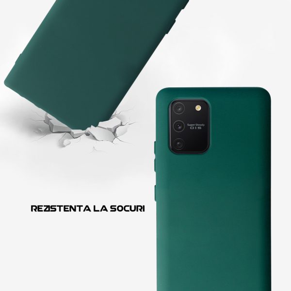 Husa Safe Flex compatibila cu Samsung Galaxy S10 Lite, Comando Fonix, Design Slim flexibil, Interior captusit cu microfibra, Anti soc, Silicon moale, Textura cu finisaj mat, Antiaderent, Verde inchis3