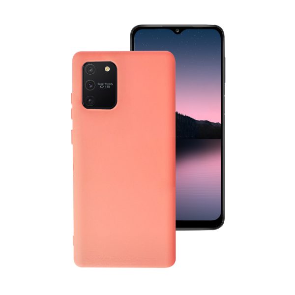 Husa Safe Flex compatibila cu Samsung Galaxy S10 Lite, Comando Fonix, Design Slim flexibil, Interior captusit cu microfibra, Anti soc, Silicon moale, Textura cu finisaj mat, Antiaderent, Piersica2