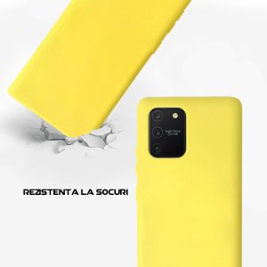 Husa Safe Flex compatibila cu Samsung Galaxy S10 Lite, Comando Fonix, Design Slim flexibil, Interior captusit cu microfibra, Anti soc, Silicon moale, Textura cu finisaj mat, Antiaderent, Galben3