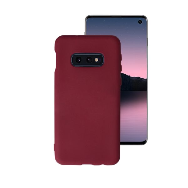 Husa Safe Flex compatibila cu Samsung Galaxy S10e, Comando Fonix, Design Slim flexibil, Interior captusit cu microfibra, Anti soc, Silicon moale, Textura cu finisaj mat, Antiaderent, Visiniu2