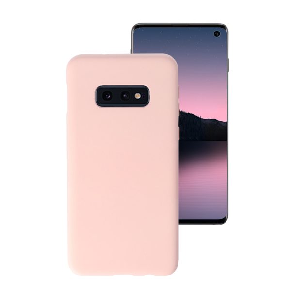 Husa Safe Flex compatibila cu Samsung Galaxy S10e, Comando Fonix, Design Slim flexibil, Interior captusit cu microfibra, Anti soc, Silicon moale, Textura cu finisaj mat, Antiaderent, Roz pudra2