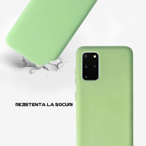 Husa Safe Flex compatibila cu Samsung Galaxy S20 Plus, Comando Fonix, Design Slim flexibil, Interior captusit cu microfibra, Anti soc, Silicon moale, Textura cu finisaj mat, Antiaderent, Verde deschis3