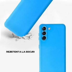 Husa Safe Flex compatibila cu Samsung Galaxy S21, Comando Fonix, Design Slim flexibil, Interior captusit cu microfibra, Anti soc, Silicon moale, Textura cu finisaj mat/fin, Antiaderent, Albastru safir3