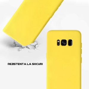 Husa Safe Flex compatibila cu Samsung Galaxy S8 Plus, Comando Fonix, Design Slim flexibil, Interior captusit cu microfibra, Anti soc, Silicon moale, Textura cu finisaj mat/fin, Antiaderent, Galben3