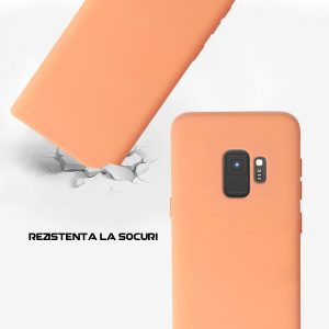 Husa Safe Flex compatibila cu Samsung Galaxy S9, Comando Fonix, Design Slim flexibil, Interior captusit cu microfibra, Anti soc, Silicon moale, Textura cu finisaj mat/fin, Antiaderent, Coral3