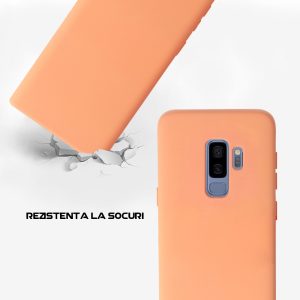 Husa Safe Flex compatibila cu Samsung Galaxy S9 Plus, Comando Fonix, Design Slim flexibil, Interior captusit cu microfibra, Anti shock, Silicon moale, Textura cu finisaj mat/fin, Antiaderent, Coral3