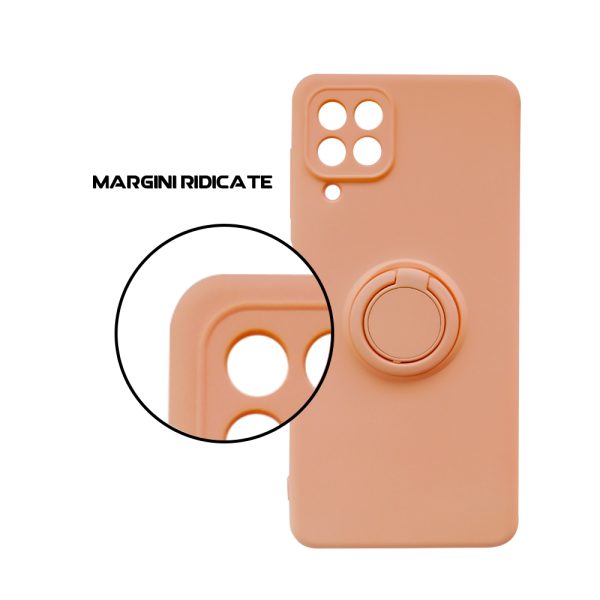 Husa Safe Flex Ring compatibila cu Samsung Galaxy A22 4G, Interior microfibra, Design mat, Inel magnetic de prindere/Rotativ 360, Anti shock, Silicon moale, Textura cu finisaj mat/fin, Antiaderent, Roz4