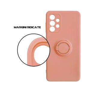 Husa Safe Flex Ring compatibila cu Samsung Galaxy A72, Interior microfibra, Design mat, Inel magnetic de prindere/Rotativ 360, Anti shock, Silicon moale, Textura cu finisaj mat/fin, Antiaderent, Roz4