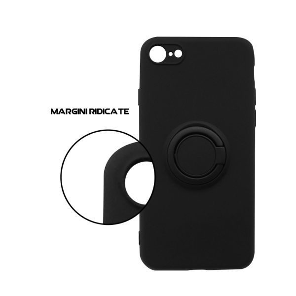 Husa Safe Flex Ring compatibila cu iPhone 7 / 8, Interior microfibra, Design mat, Inel magnetic de prindere/Rotativ 360, Anti shock, Silicon moale, Textura cu finisaj mat/fin, Antiaderent, Negru4