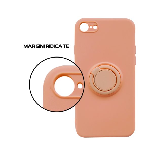 Husa Safe Flex Ring compatibila cu Iphone 7 / 8, Interior microfibra, Design mat, Inel magnetic de prindere/Rotativ 360, Anti shock, Silicon moale, Textura cu finisaj mat/fin, Antiaderent, Roz4