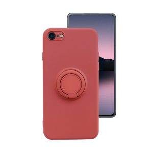 Husa Safe Flex Ring compatibila cu iPhone 7 / 8, Interior microfibra, Design mat, Inel magnetic de prindere/Rotativ 360, Anti shock, Silicon moale, Textura cu finisaj mat/fin, Antiaderent, Rosu2