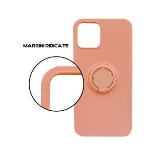 Husa Safe Flex Ring compatibila cu iPhone 12 Mini, Interior microfibra, Design mat, Inel magnetic de prindere/Rotativ 360, Anti shock, Silicon moale, Textura cu finisaj mat/fin, Antiaderent, Roz4