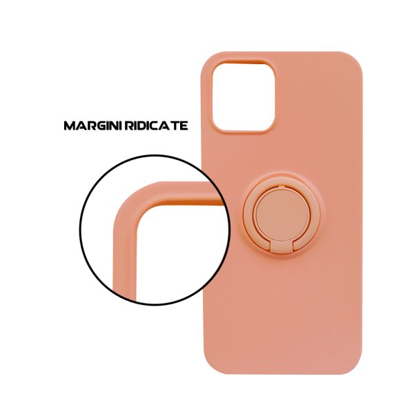 Husa Safe Flex Ring compatibila cu iPhone 12 Mini, Interior microfibra, Design mat, Inel magnetic de prindere/Rotativ 360, Anti shock, Silicon moale, Textura cu finisaj mat/fin, Antiaderent, Roz4