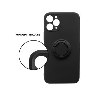 Husa Safe Flex Ring compatibila cu Iphone 11 Pro, Interior microfibra, Design mat, Inel magnetic de prindere/Rotativ 360, Anti shock, Silicon moale, Textura cu finisaj mat/fin, Antiaderent, Negru4