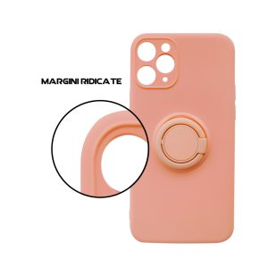 Husa Safe Flex Ring compatibila cu iPhone 11 Pro, Interior microfibra, Design mat, Inel magnetic de prindere/Rotativ 360, Anti shock, Silicon moale, Textura cu finisaj mat/fin, Antiaderent, Roz4