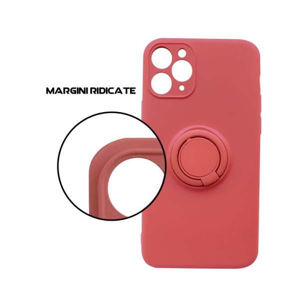 Husa Safe Flex Ring compatibila cu iPhone 11 Pro, Interior microfibra, Design mat, Inel magnetic de prindere/Rotativ 360, Anti shock, Silicon moale, Textura cu finisaj mat/fin, Antiaderent, Rosu4