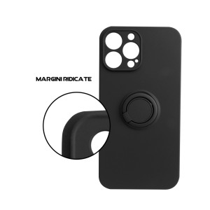 Husa Safe Flex Ring compatibila cu iPhone 13 Pro Max, Interior microfibra, Design mat, Inel magnetic de prindere/Rotativ 360, Anti shock, Silicon moale, Textura cu finisaj mat/fin, Antiaderent, Negru4