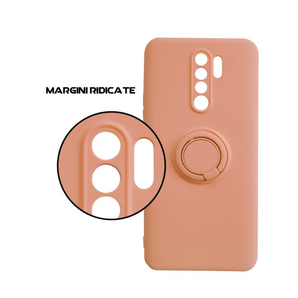 Husa Safe Flex Ring compatibila cu Xiaomi Redmi 9, Interior microfibra, Design mat, Inel magnetic de prindere/Rotativ 360, Anti shock, Silicon moale, Textura cu finisaj mat/fin, Antiaderent, Roz4