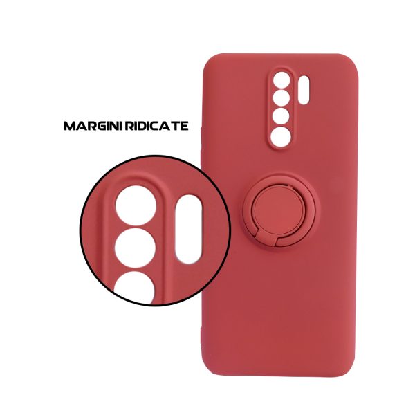 Husa Safe Flex Ring compatibila cu Xiaomi Redmi 9, Interior microfibra, Design mat, Inel magnetic de prindere/Rotativ 360, Anti shock, Silicon moale, Textura cu finisaj mat/fin, Antiaderent, Rosu4