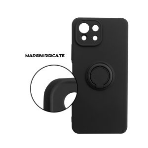 Husa Safe Flex Ring compatibila cu Xiaomi MI 11 Lite, Interior microfibra, Design mat, Inel magnetic de prindere/Rotativ 360, Anti shock, Silicon moale, Textura cu finisaj mat/fin, Antiaderent, Negru4