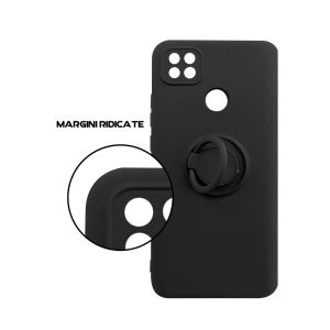 Husa Safe Flex Ring compatibila cu Redmi 9C, Interior microfibra, Design mat, Inel magnetic de prindere/Rotativ 360, Anti shock, Silicon moale, Textura cu finisaj mat/fin, Antiaderent, Negru4