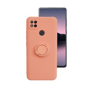 Husa Safe Flex Ring compatibila cu Redmi 9C, Interior microfibra, Design mat, Inel magnetic de prindere/Rotativ 360, Anti shock, Silicon moale, Textura cu finisaj mat/fin, Antiaderent, Roz2